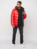 Deargo Mid Length Slim Fit Puffa Jacket Red